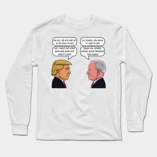 The Political Showdown: Leaders' Face-Off - A Cartoonish Perspective Long Sleeve T-Shirt